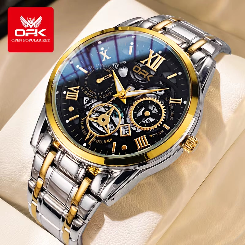 8135 Men'S Watch, Steel Band with Night Glow Waterproof